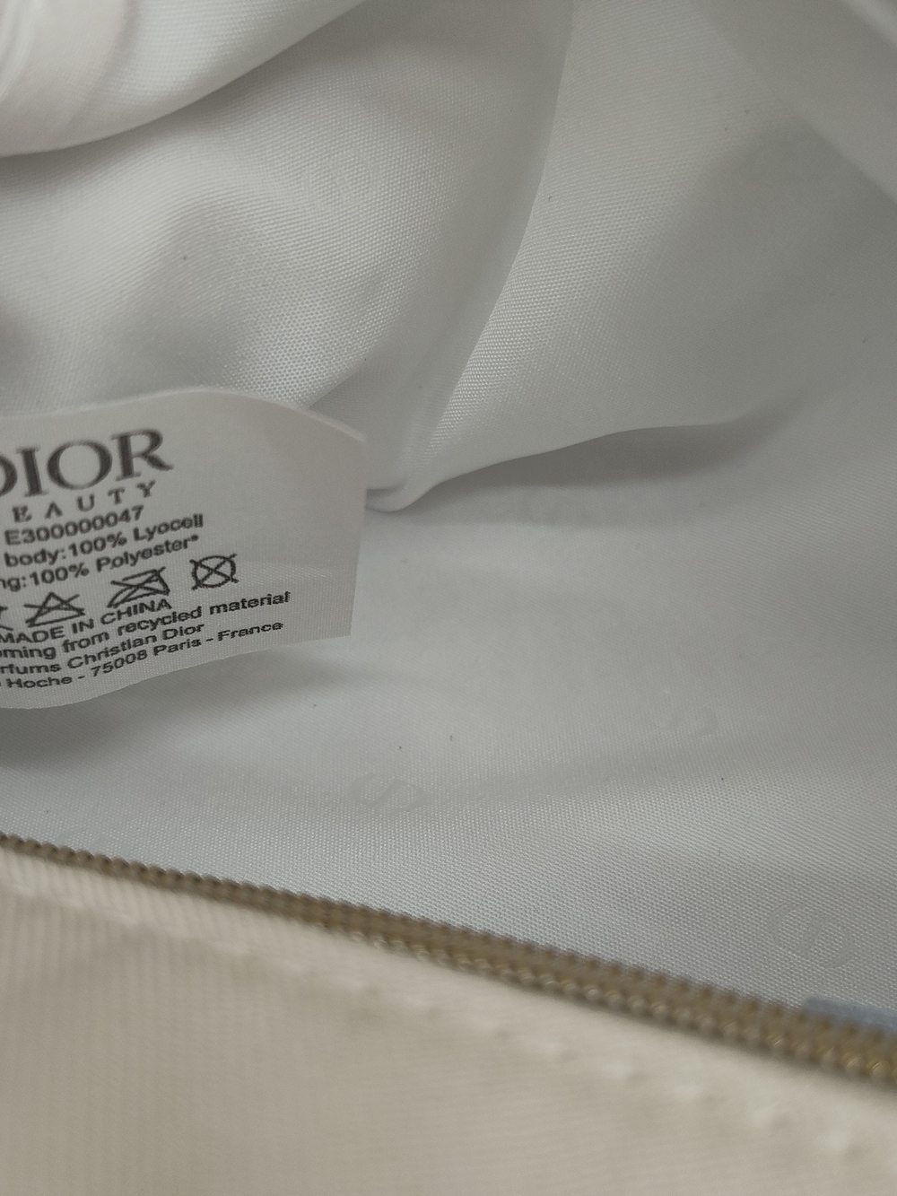 DIOR Beauty White Canvas Trousse Pouch Zip Cosmetic Bag Box Gift Set NIB - Picture 5 of 9